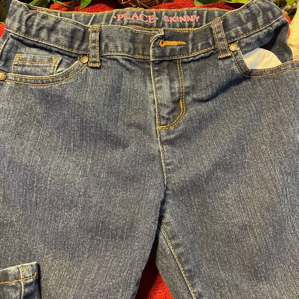 NWOT CHILDREN’S PLACE GIRLS SIZE:12 SKINNY ADJUSTABLE WAIST JEANS LT BLUE DENIM🎀